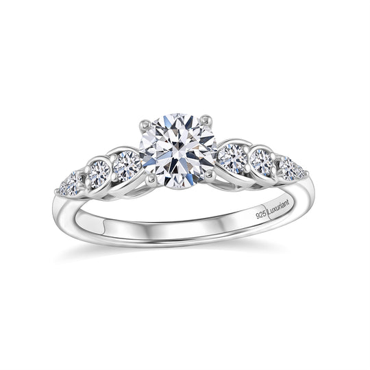 LUXURIANT DIAMOND - Lab Grown Diamant VS-EF SGL zertifiziert Ring 925 Silber Rhodiniert (Größe 18.00) ca. 1.00 ct