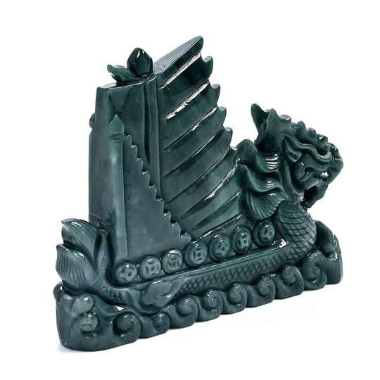 Natürlicher Olmek Jadeit, Typ A Jade, 7cm, Drachenfigur
