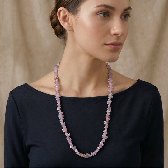 Kunzit Halskette 76 cm ca. 325.00 ct