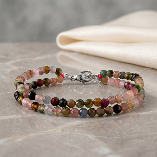 Mehrfarbig-Turmalin Armband ca. 18 cm + 5 cm Extender, 316L Edelstahl ca. 25,00 ct.