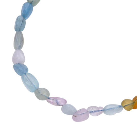 Aquamarin, Morganit, Heliodor Mehrfarbiger Beryll Halskette ca. 45 cm 316L Edelstahl 125.00 ct