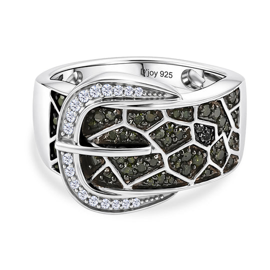 D'Joy Roter Diamant Ring 925 Silber 750 Gelbgold vermeil (Größe 21.00)
