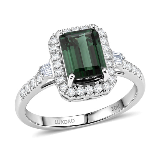 LUXORO AAA Indicolite, Weißer Diamant Ring 417 Gold (Größe 17.00) (10-16 Werktage Lieferzeit) ca. 1,75 ct