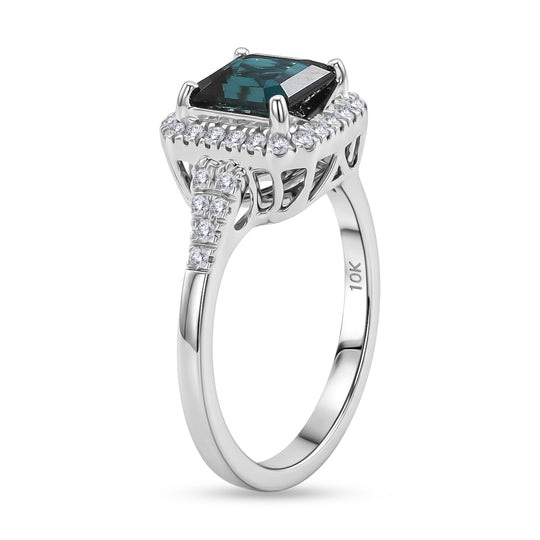 LUXORO AAA Indicolite, Weißer Diamant Ring 417 Gold (Größe 17.00) (10-16 Werktage Lieferzeit) ca. 1,67 ct