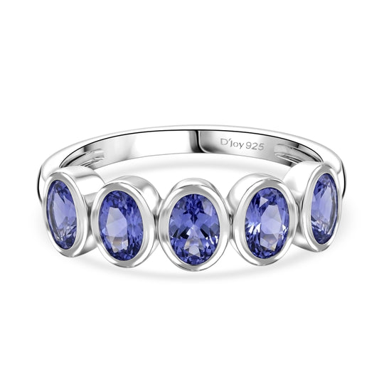 D'Joy Tansanit Ring 925 Silber Platiniert (Größe 21.00) ca. 1,19 ct