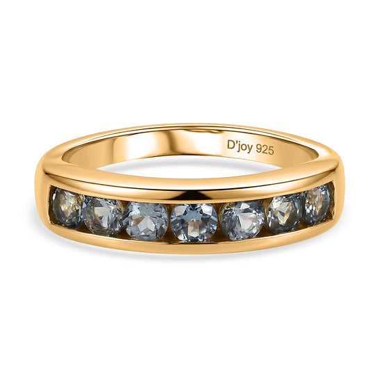 D'Joy Grüner Tansanit Ring 925 Silber 750 Vergoldet (Größe 21.00) ca. 0,94 ct