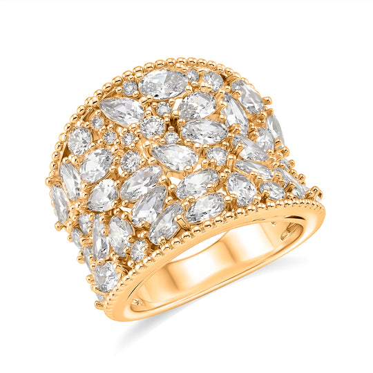 Weißer Zirkonia Ring Nickelfreies Messing (Größe 17.00)