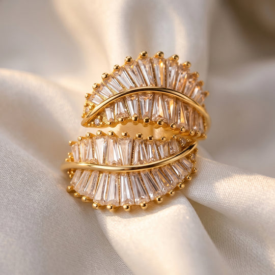 Weißer Zirkonia Ring Nickelfreies Messing Flexibles (Größe 19.00-20.00)