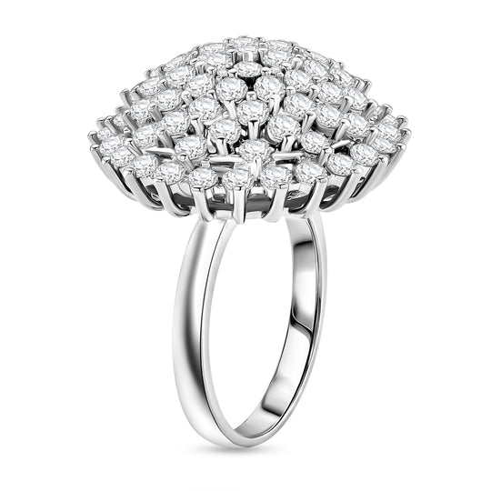 Weißer Zirkonia Ring Nickelfreies Messing, Silbefarben, (Größe 18.75) 6.00 ct