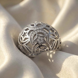 Weißer Zirkonia Ring Nickelfreies Messing (Größe 18.25) 0.50 ct