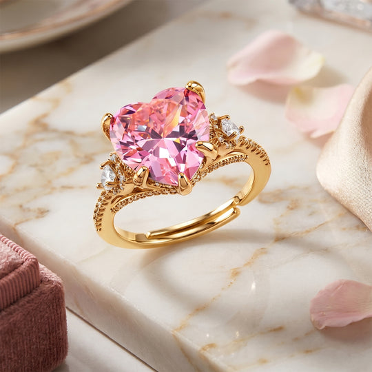 Rosa Zirkonia, Weißer Zirkonia Ring Nickelfreies Messing (Größe 20.00)