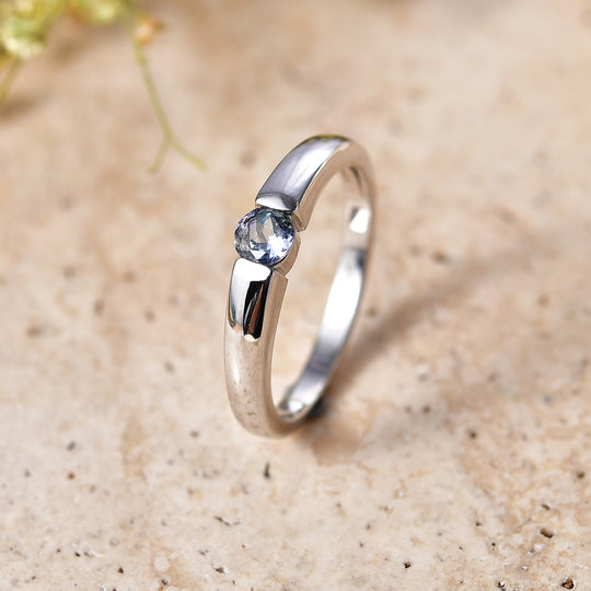 D'Joy Grüner Tansanit Ring 925 Silber 750 Vergoldet (Größe 21.00) ca. 0,28 ct