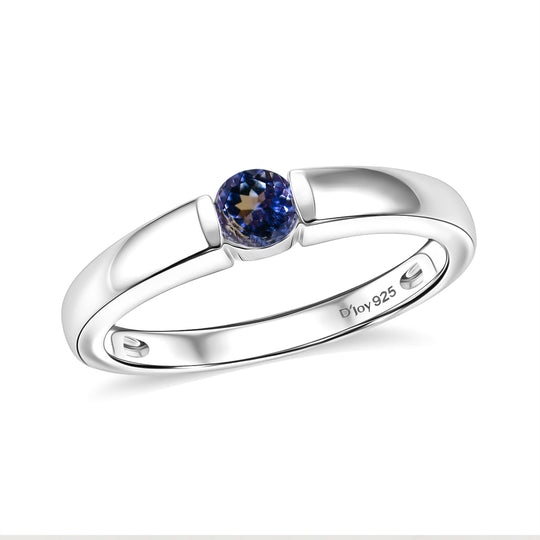 D'Joy Grüner Tansanit Ring 925 Silber 750 Vergoldet (Größe 21.00) ca. 0,28 ct
