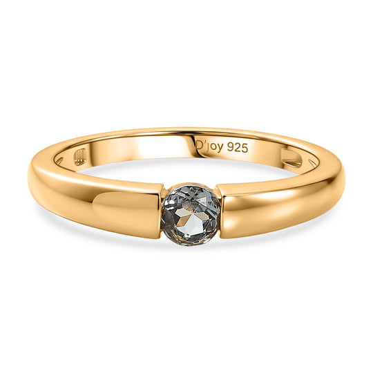 D'Joy Grüner Tansanit Ring 925 Silber 750 Vergoldet (Größe 21.00) ca. 0,28 ct