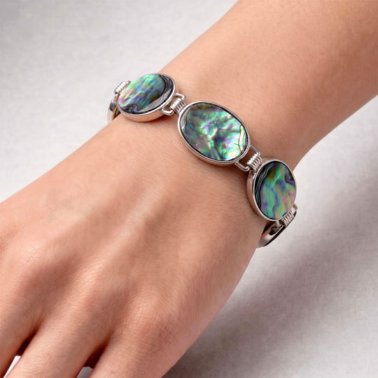 Abalone Muschel Armband ca. Flexibles cm Nickelfreies Messing ca. 45.00 ct