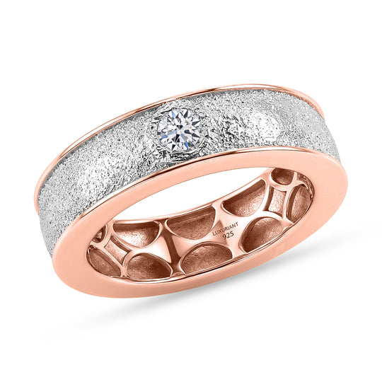 LUXURIANT DIAMOND - Lab Grown Diamant SI-GH Ring 925 Silber Rhodiniert und 750 Gelbgold Vermeil (Größe 16.00) ca. 0,20 ct