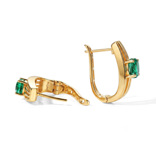 EVER TRUE Smaragd-Quarz Triplette Ohrringe Nickelfreies Messing ca. 2,03 ct.