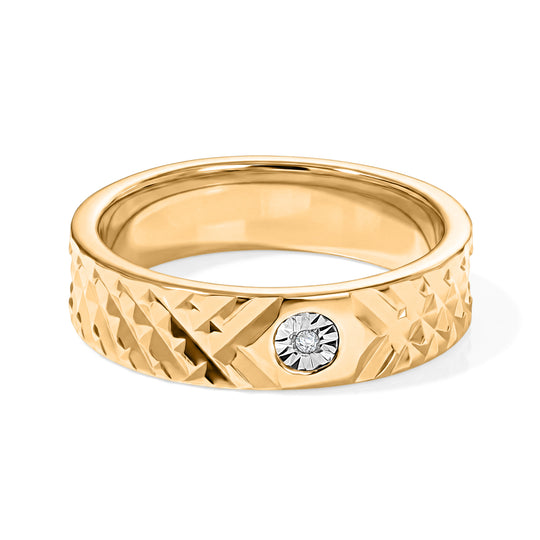 D'Joy Weißer Diamant Ring 925 Silber Gold (Größe 19.00)