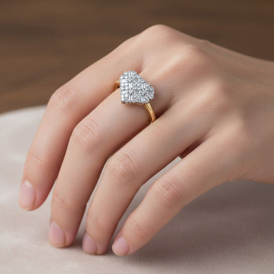 LUXURIANT DIAMOND - Lab Grown Diamant SI-GH Ring 925 Silber 750 Gelbgold vermeil (Größe 21.00) ca. 0.23 ct