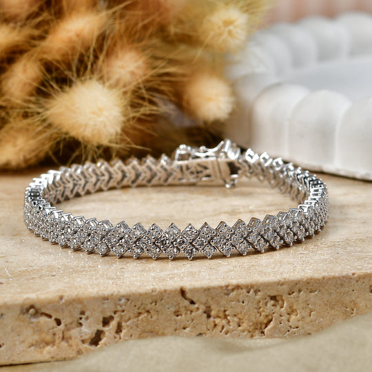LUXURIANT DIAMOND - Lab Grown Diamant SI-GH Armband ca. 20 cm 925 Silber Rhodiniert ca. 7,10 ct.