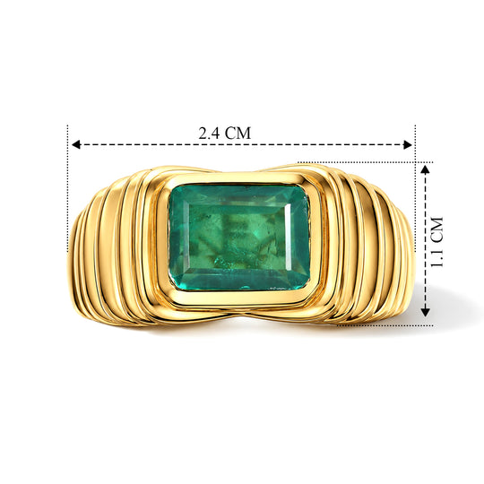 EVER TRUE Smaragd-Quarz Triplette Ring Nickelfreies Messing (Größe 17.00) ca. 2,86 ct