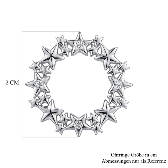 LUXURIANT DIAMOND - Lab Grown Diamant SI-GH Ohrringe 925 Silber Rhodiniert und 750 Gelbgold Vermeil ca. 0,10 ct