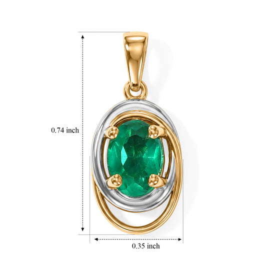 D'Joy Smaragd-Quarz Triplette Ohrringe 925 Silber Platiniert und vergoldet ca. 1.69 ct