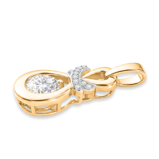 D'Joy Moissanit Anhänger 925 Silber 750 Vergoldet ca. 1.28 ct