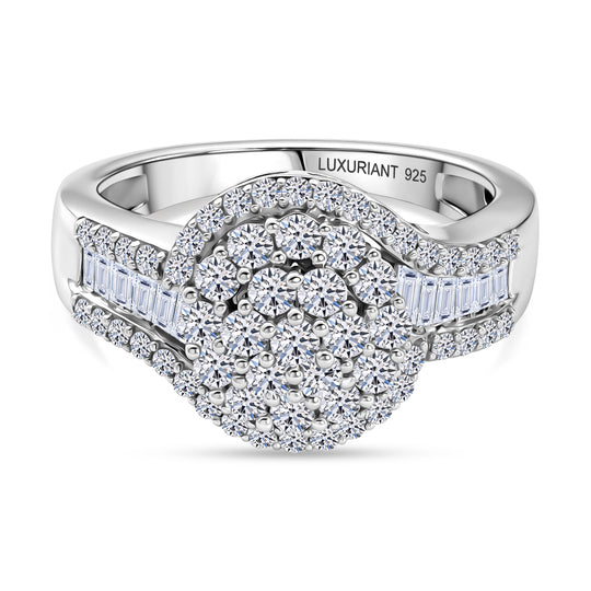 LUXURIANT DIAMOND - Lab Grown Diamant SI-GH Ring 925 Silber Rhodiniert (Größe 21.00) ca. 1,00 ct
