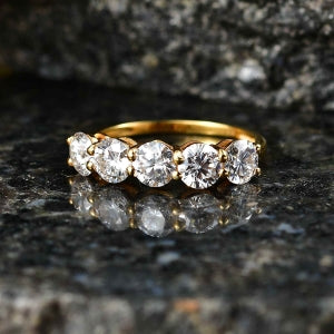 D'Joy Moissanit Ring 925 Silber Vergoldet (Größe 20.00) ca. 2,29 ct