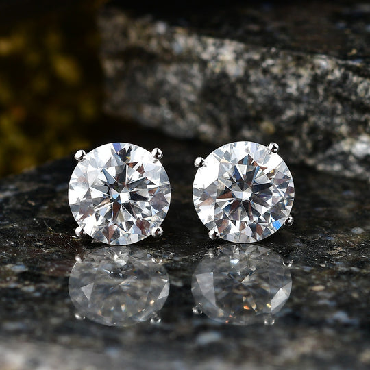 D'Joy Moissanit Ohrringe 925 Silber Rhodiniert ca. 10.08 ct