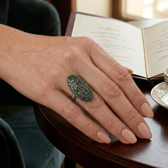 D'Joy Grüner Diamant (IR) Ring 925 Silber Rhodiniert (Größe 17.00) ca. 0.99 ct