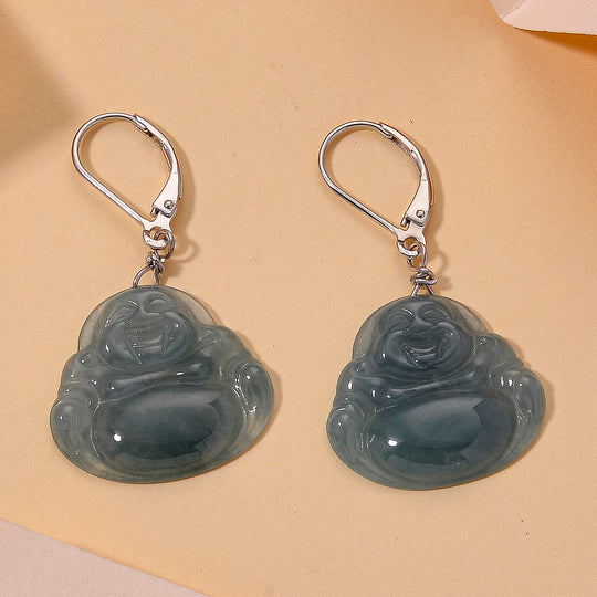 D'Joy Natürlicher Olmek Jadeit Ohrringe 925 Silber Rhodiniert ca. 20.00 ct