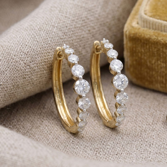 LUXURIANT DIAMOND - Lab Grown Diamant SI-GH Ohrringe 925 Silber 750 Gelbgold vermeil ca. 1.05 ct