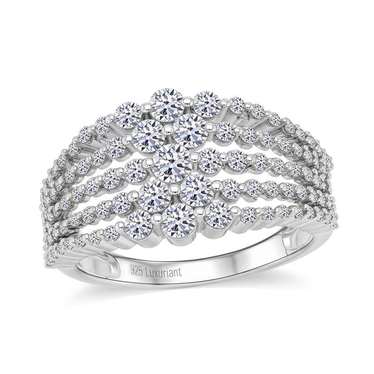 LUXURIANT DIAMOND - Lab Grown Diamant SI-GH SGL zertifiziert Ring 925 Silber Rhodiniert (Größe 20.00) ca. 1.33 ct
