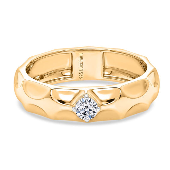 LUXURIANT DIAMOND - Lab Grown Diamant SI-GH Ring 925 Silber Vergoldet (Größe 19.00) ca. 0.15 ct
