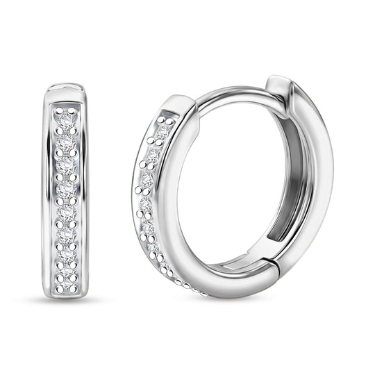 Moissanit Ohrringe 925 Silber 750 Vergoldet ca. 0.18 ct