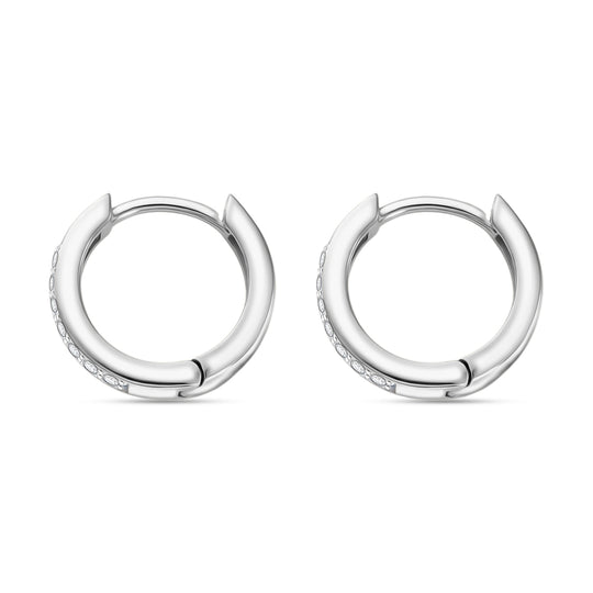 Moissanit Ohrringe 925 Silber 750 Vergoldet ca. 0.18 ct