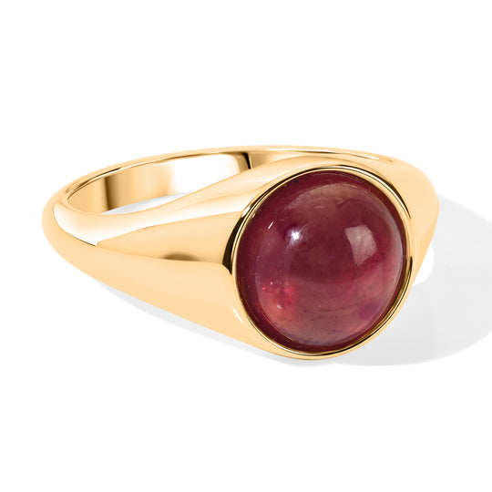 D'Joy AA Afrikanischer Rubin (Fissure gefüllt) Ring 925 Silber 750 Gelbgold vermeil (Größe 17.00) ca. 3,61 ct