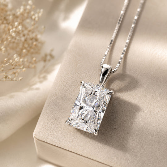 LUXURIANT DIAMOND - Lab Grown Diamant IGI zertifiziert VS-G Anhänger 925 Silber Rhodiniert ca. 10.06 ct