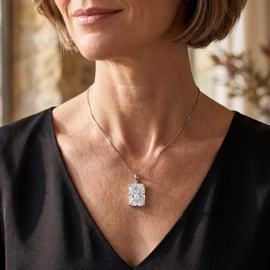 LUXURIANT DIAMOND - Lab Grown Diamant IGI zertifiziert VS-G Anhänger 925 Silber Rhodiniert ca. 10.06 ct