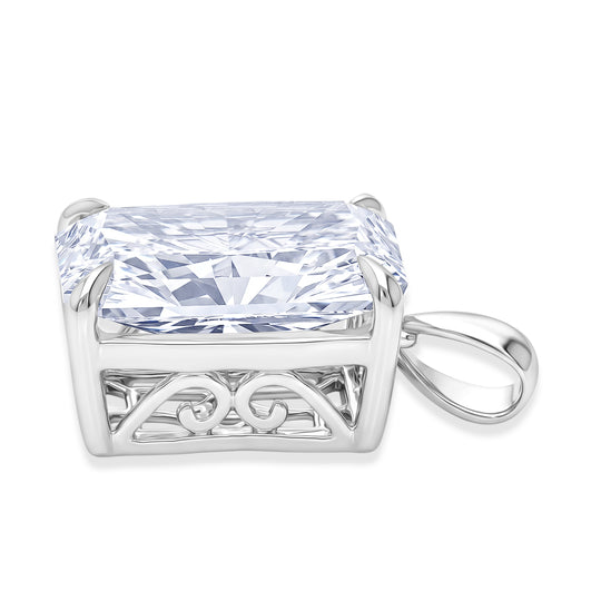 LUXURIANT DIAMOND - Lab Grown Diamant IGI zertifiziert VS-G Anhänger 925 Silber Rhodiniert ca. 10.06 ct