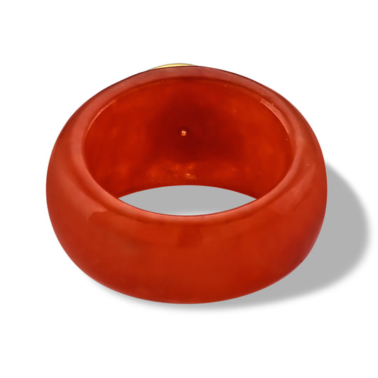 D'Joy Gefärbte rote Jade, Natürlicher, äthiopischer Welo Opal Ring 925 Silber Vergoldet (Größe 21.00) ca. 30,09 ct