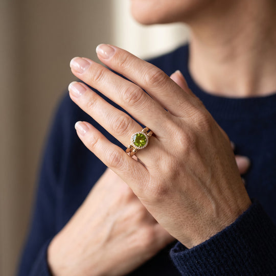 EVER TRUE Natürlicher Peridot, Citrin Ring 950 Kupfer (Größe 17.00) ca. 2.16 ct