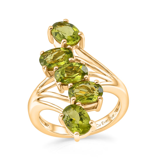 EVER TRUE Natürlicher Peridot Ring 950 Kupfer (Größe 20.00) ca. 4.28 ct