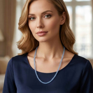 D'Joy Aquamarin Halskette ca. 50 cm + 5 cm Extender 925 Silber Rhodiniert ca. 95.00 ct