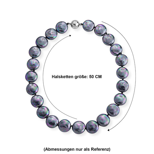 Pfaufarbene Muschelperle Halskette ca. 49.5 cm 316L Edelstahl 565.00 ct