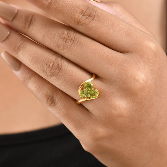 D'Joy Natürlicher Peridot Ring 925 Silber (Größe 17.00) ca. 1.63 ct