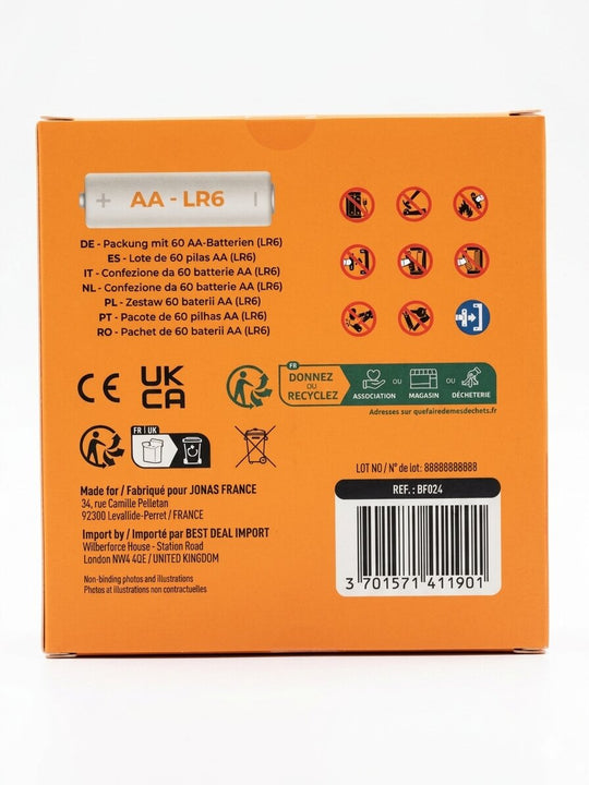 Tekkin Digital Power Alkaline Batterien AA LR06, 60er Set