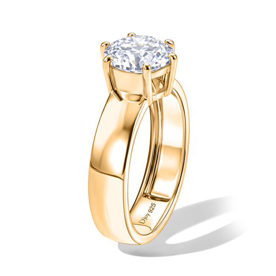 D'Joy Moissanit Ring 925 Silber Platiniert (Größe 19.00) ca. 1,85 ct